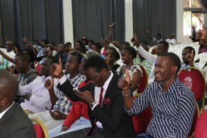 Students reacting during the session