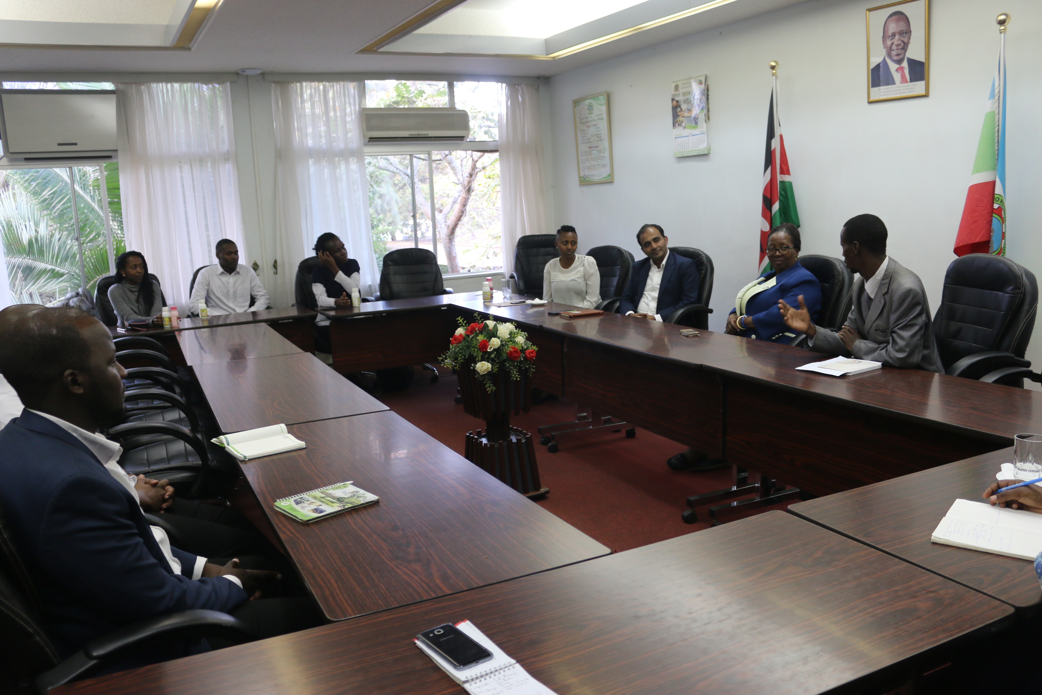 The meeting between the University and Computech Limited as they discusses possible avenues of partnerships.