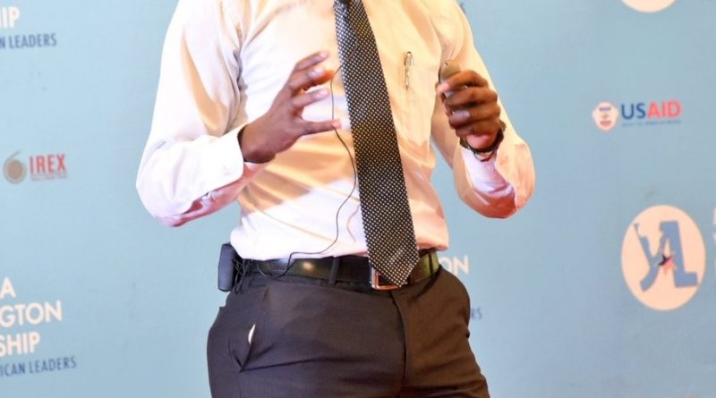 Dr. Saoke Churchill makes his pitch during the 2016 Eastern Africa Conference of the Mandela-Washington Fellowship in Nairobi.
